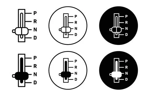 Automatic transmission icon Outline flat Icon Stock Illustration