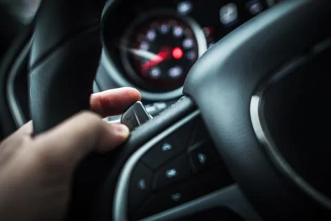 Automatic Transmission Paddle Shift Driving Concept. Foto stock