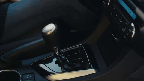 Automatic transmission shifting from D Drive to P Parking Stock Footage 69213429