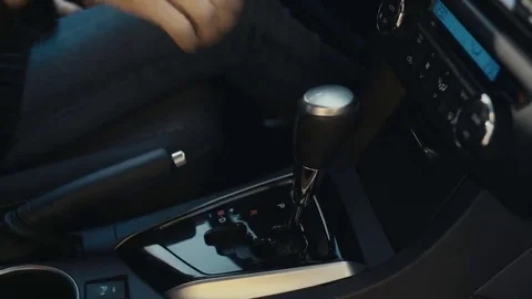 Automatic transmission shifting from P Parking to D Drive Stock Footage 69213371