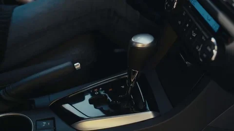 Automatic transmission shifting from P Parking to D Drive Stock Footage 69213411