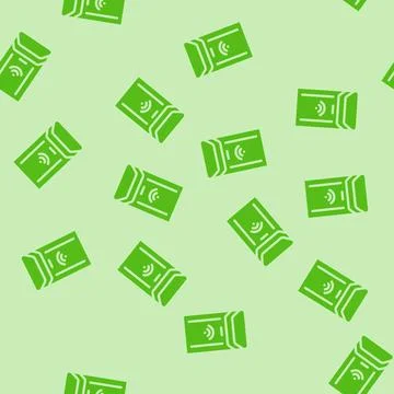 Automatic trash bin home accessory glyph vector seamless pattern Ilustración de archivo