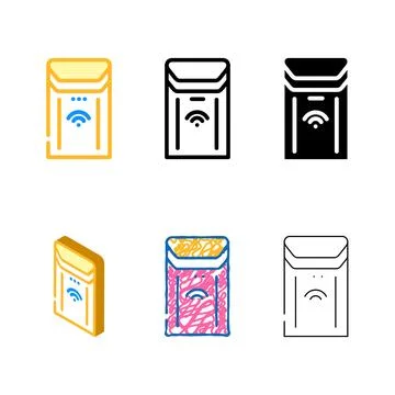 Automatic trash bin home accessory color icon vector stylized Stock Illustration