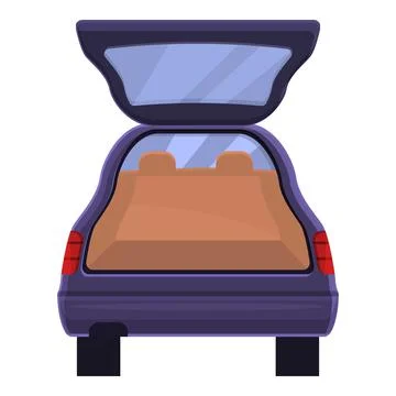 Automatic trunk car icon, cartoon style Illustrazione stock