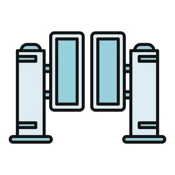Automatic turnstile gate providing controlled access entry Stock Illustration