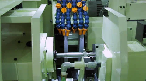 Automatic Turret lathe Machine Stock Footage 23796828