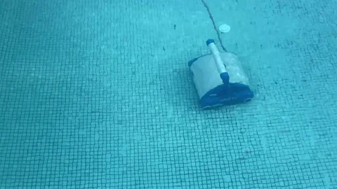 Automatic Underwater Vacuum Pool Cleaning Robot. Stock Footage 201246536