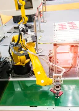 Automatic vision sensor camera system in intelligence factory Stock Photos