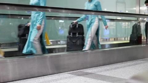Automatic walkway at airport . Stock Footage 239401874