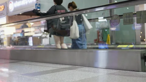 Automatic walkway in airport . Stock Footage 240797379