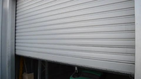 Automatic warehouse doors of the production facility Stock Footage 203252397