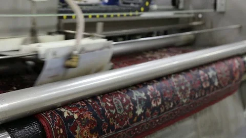 Automatic washing and cleaning of carpets Stock Footage 85368062