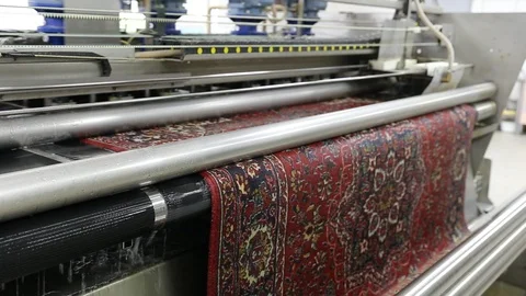 Automatic washing and cleaning of carpets Stock Footage 85643737