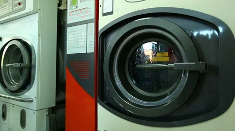 Automatic washing machine in laundry, close-up Stock Footage 60610310