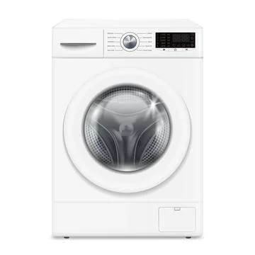 Automatic washing machine on white background 스톡 일러스트