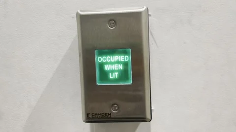 Automatic Washroom Door Stock-Footage 241546246