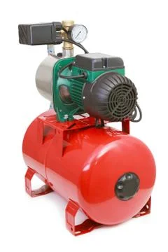 Automatic water pump on white background 写真素材