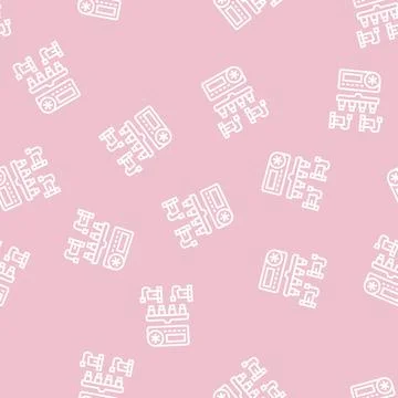 Automatic watering system line seamless pattern Stock Illustration