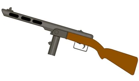 Automatic weapon automaton on white background is insulated Stock Illustration