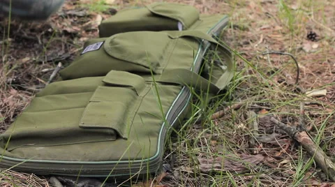 Automatic weapon from the holster, close-up Video stock 55469836