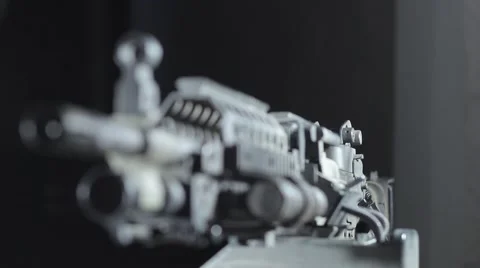 Automatic weapons, machine gun close-up Stock Footage 55287729