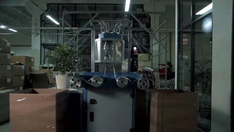 Automatic weaving machine weaves yarns without human intervention Stock Footage 179704583