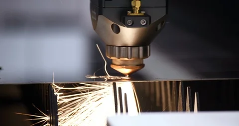 Automatic Weld Laser Cut Machine Metalwork Close up. Metalwork. Stock Footage 107500896