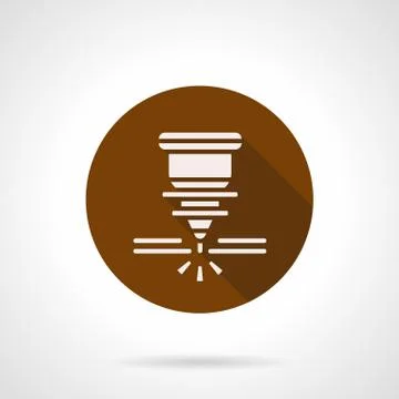 Automatic welding laser brown round vector icon Stock Illustration