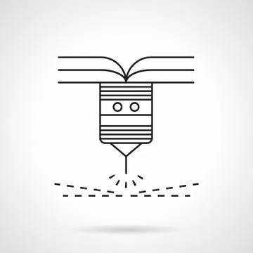 Automatic welding laser flat line vector icon Stock Illustration