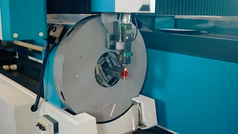 Automatic welding robot in a modern factory at work., Steel color orange. Stock Footage 146799761