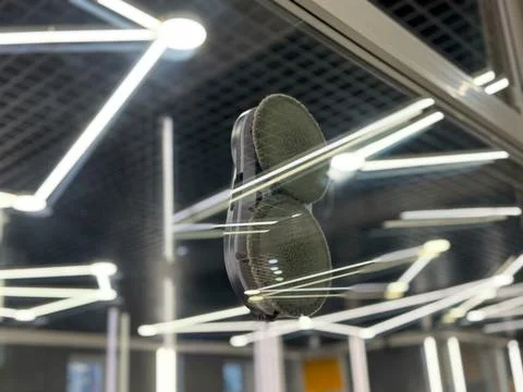 Automatic window cleaning robot washing glass. Stock Photos