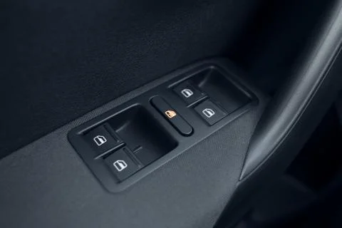 Automatic window control buttons car Foto stock