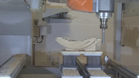Automatic woodworking machine machined wood for furniture Stock Footage 88821039