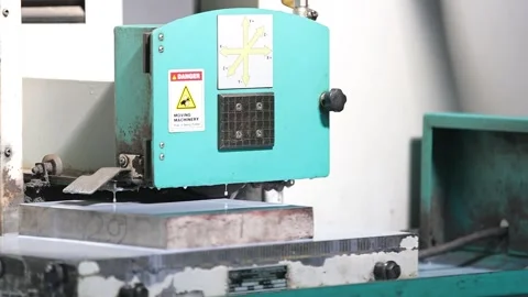 Automatic work is being done in X-Y-Z axis in high tech grinding machine Stock Footage 251848762