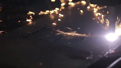 Automatic work for ironwork. Close up computer cnc Stock Footage 80204657