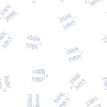Automatical open and close glass door glyph seamless pattern Stock Illustration