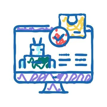 Automatical order acceptance icon doodle illustration Stock Illustration