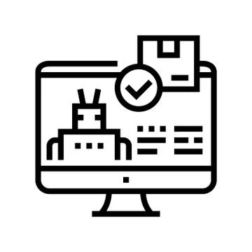 Automatical order acceptance line icon vector illustration Stock Illustration