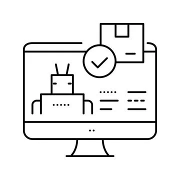 Automatical order acceptance line icon vector illustration Stock Illustration
