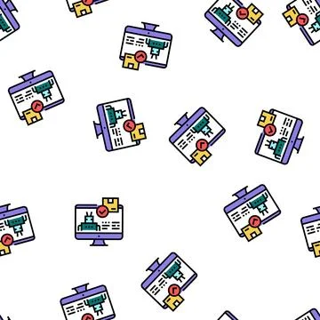 Automatical order acceptance vector seamless pattern Stock Illustration
