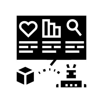 Automatically analyzing ugc glyph icon vector illustration Illustrazione stock