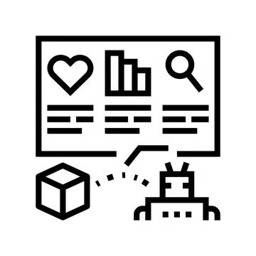 Automatically analyzing ugc line icon vector illustration Stock Illustration