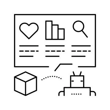 Automatically analyzing ugc line icon vector illustration Stock Illustration