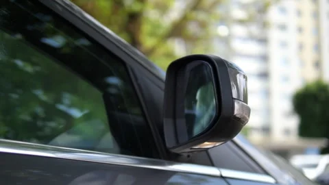Automatically folding car mirror. Stock-Footage 312231929