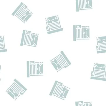 Automatically parking gates glyph vector seamless pattern イラスト素材