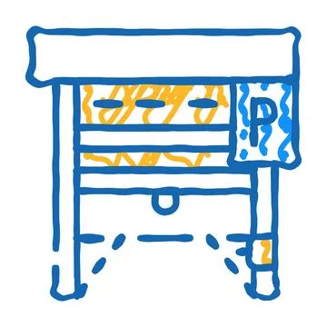 Automatically parking gates icon doodle illustration Illustrazione stock