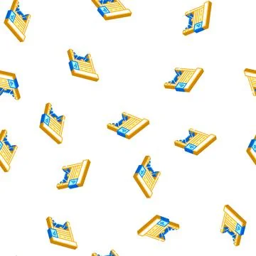 Automatically parking gates isometric icon seamless pattern Stock Illustration