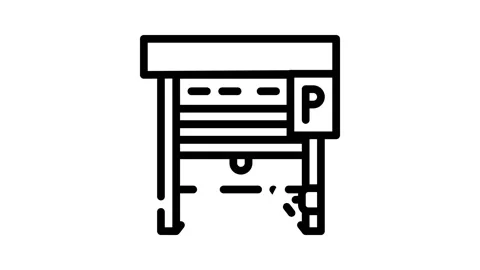 Automatically parking gates line icon animation Stock Footage 166489293