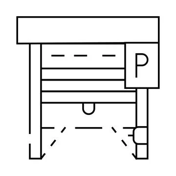 Automatically parking gates line icon vector illustration Stock Illustration