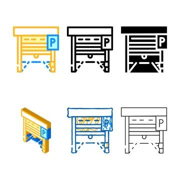 Automatically parking gates stylized color icon vector Stock Illustration